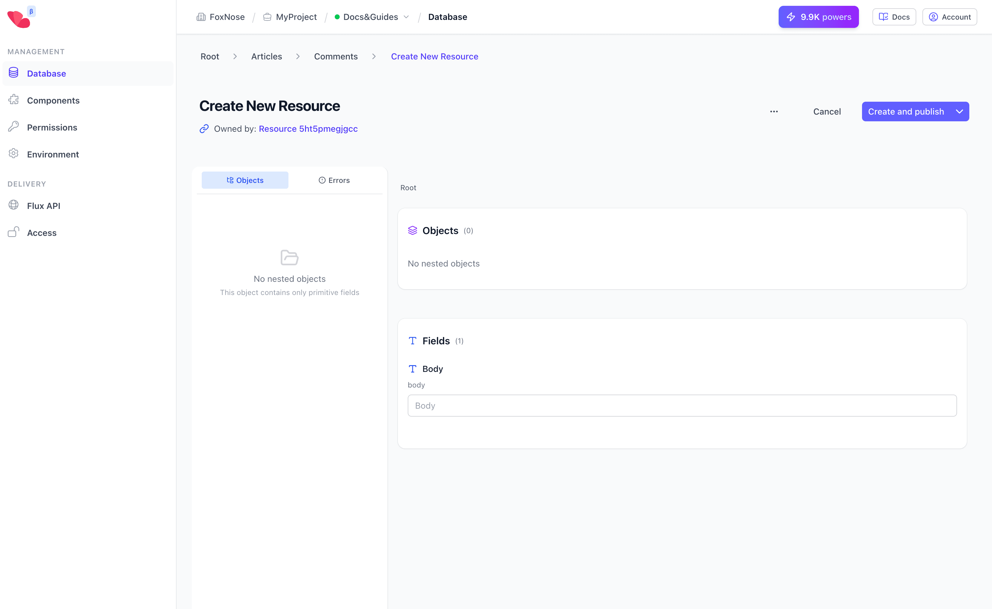 Comment editor showing the Owned by indicator linking to parent article